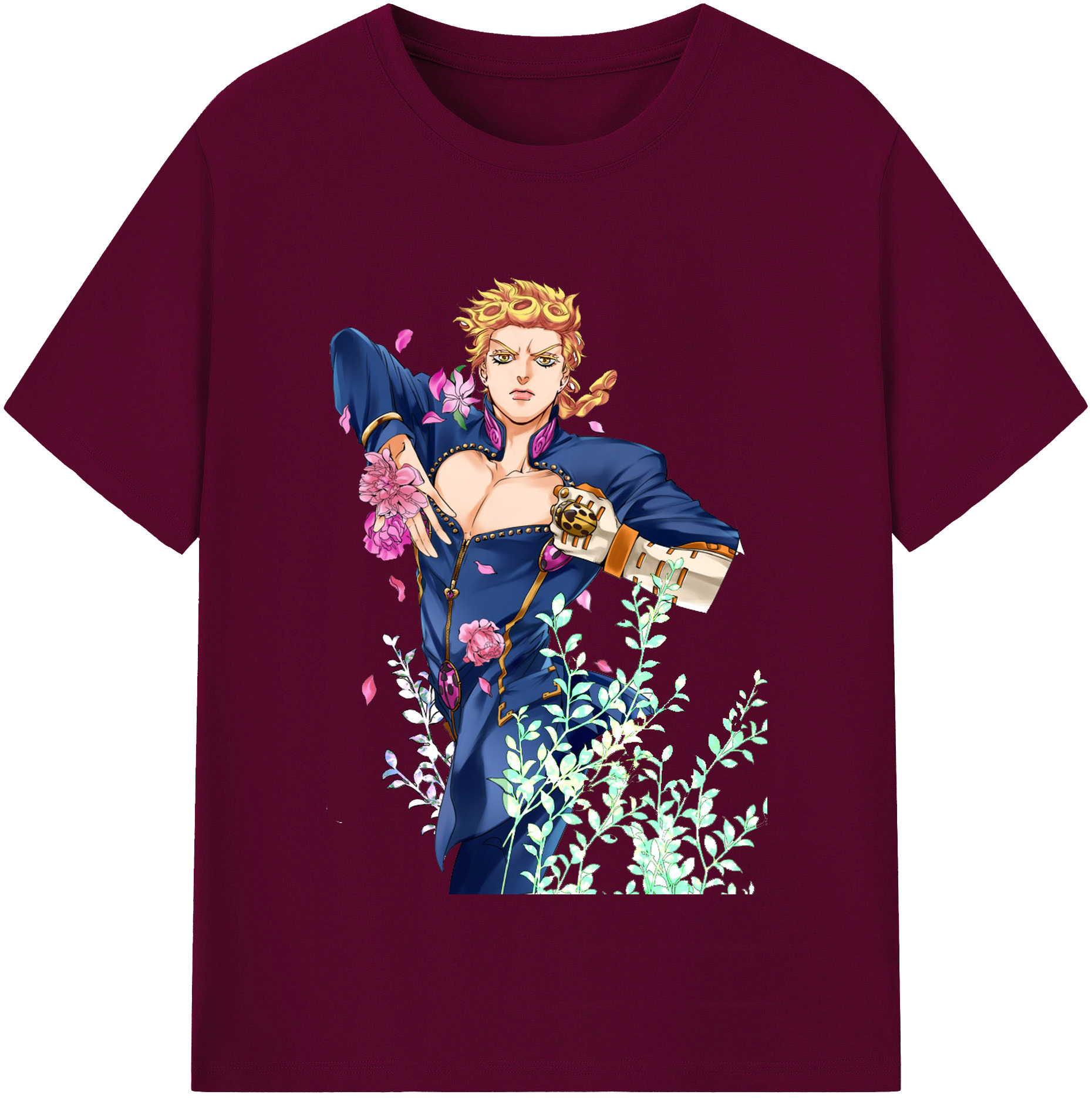 （画像用） ジョジョの奇妙な冒険 ジョルノ?ジョバァーナ JoJo's Bizarre Adventure Giorno Giovanna レディースカジュアルプリントTシャツ（綿100％）